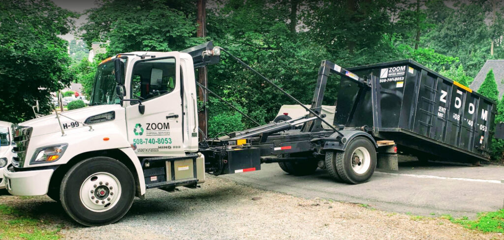 dumpster sizes lined up at a storage yard