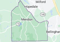 boundary of Mendon, MA